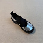 Women's Ballet Flats with Elastic Cross Strap and Cushioned Sole