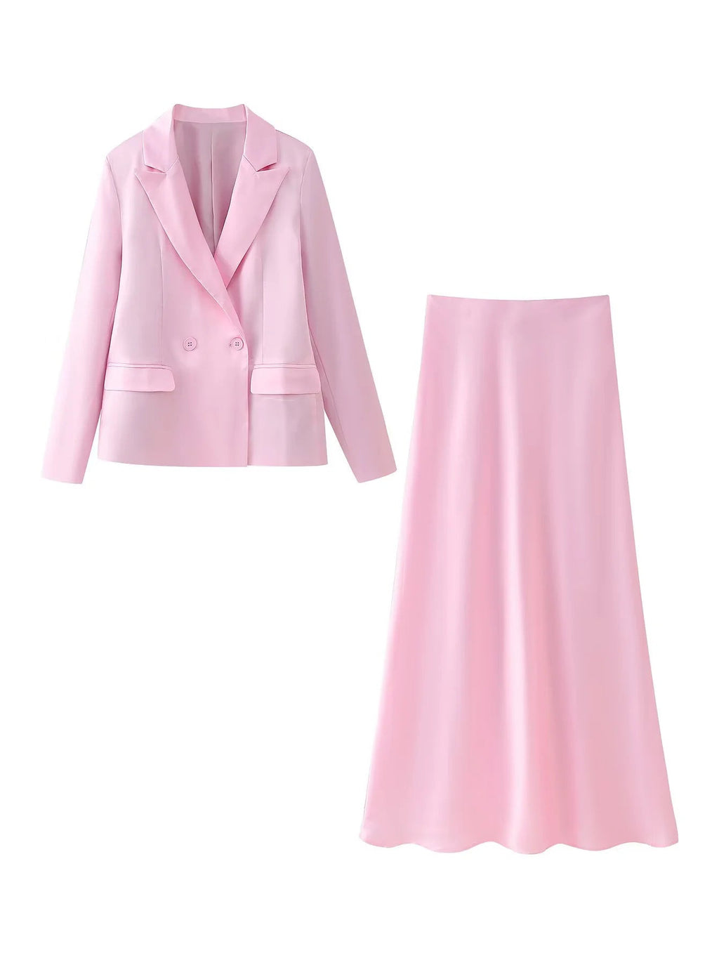 Women's Elegant Blazer and Skirt Set