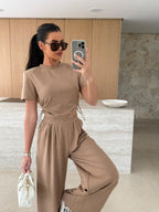 Casual Crop Top and Jogger Set