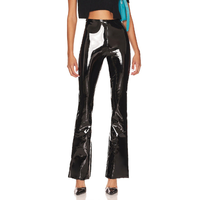 Women's High-Gloss Flared Leggings