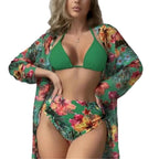 Women's Fashionable Swim Set with Stylish Kimono