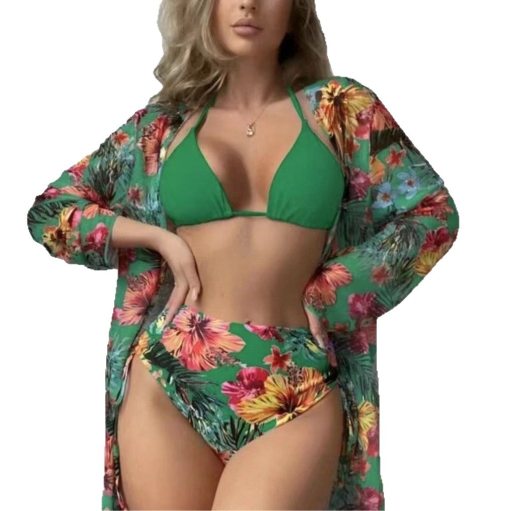 Women's Fashionable Swim Set with Stylish Kimono