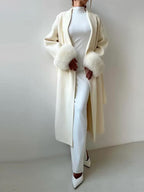 Elegant Warm Coat with Faux Fur Details