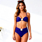 Women's Bandeau Bikini with Elegant Shell Details