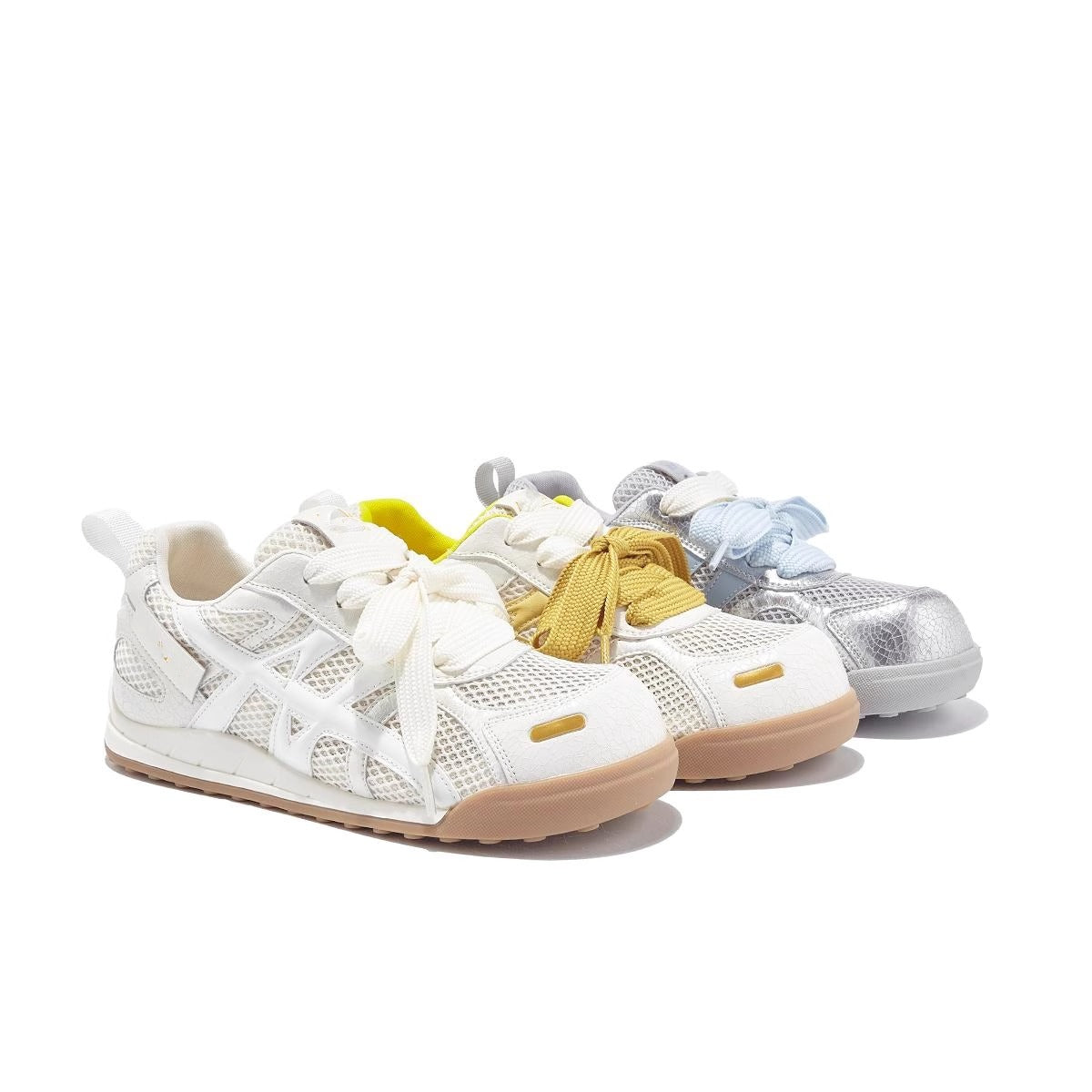 Women's Breathable Casual Sneakers with Trendy Mesh and Playful Lacing