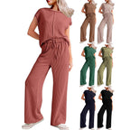 Women's Casual Wide-Leg Jumpsuit with Elastic Waist