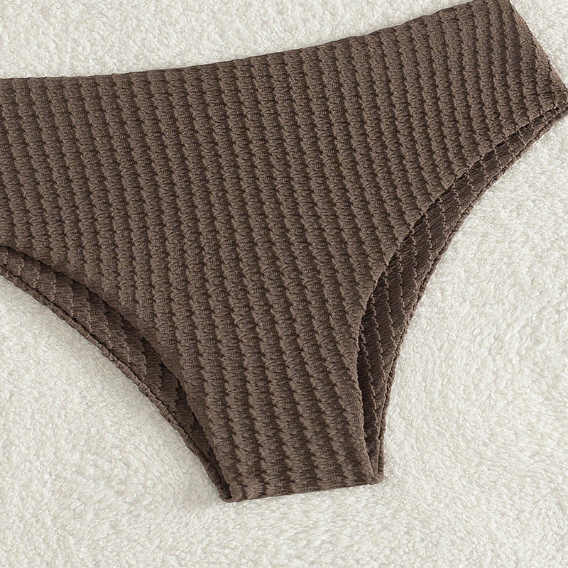 Women's Bandeau Bikini with High-Cut Leg and Lace-Up Detail