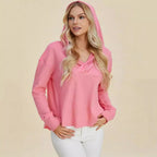 Women's Casual Hoodie with Unique Neckline