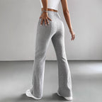 Elegant and Comfortable High-Waisted Ribbed Trousers