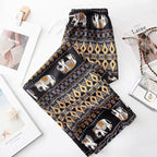 Women's Harem Trousers with Colorful Elephant Pattern