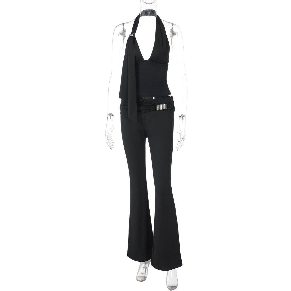 Women's Jumpsuit with Elegant Halter Design and Slim Fit