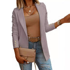 Women's Elegant Blazer with Fashionable Button Details