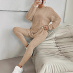 Women's Cozy Knit Set with Oversized Top and Fitted Leggings