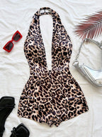 Women's Deep V-Neck Bodysuit with Textured Finish