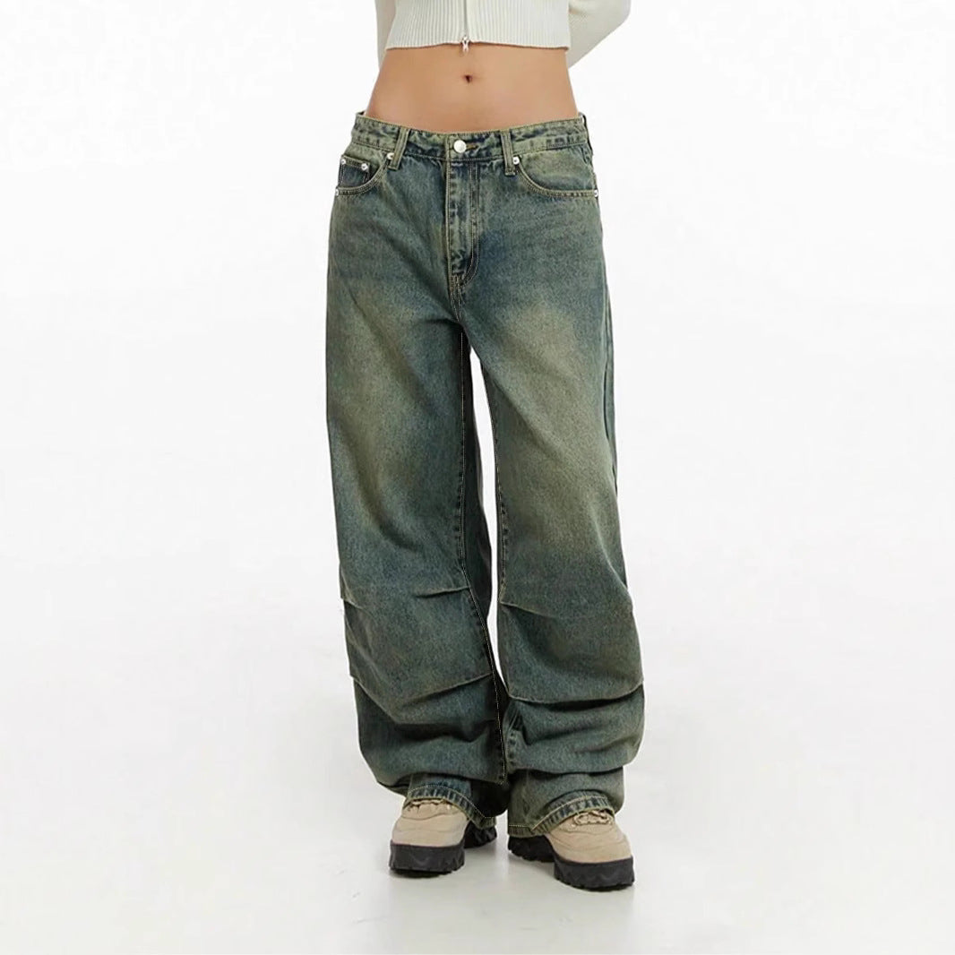 Women's High-Waisted Wide-Leg Baggy Jeans