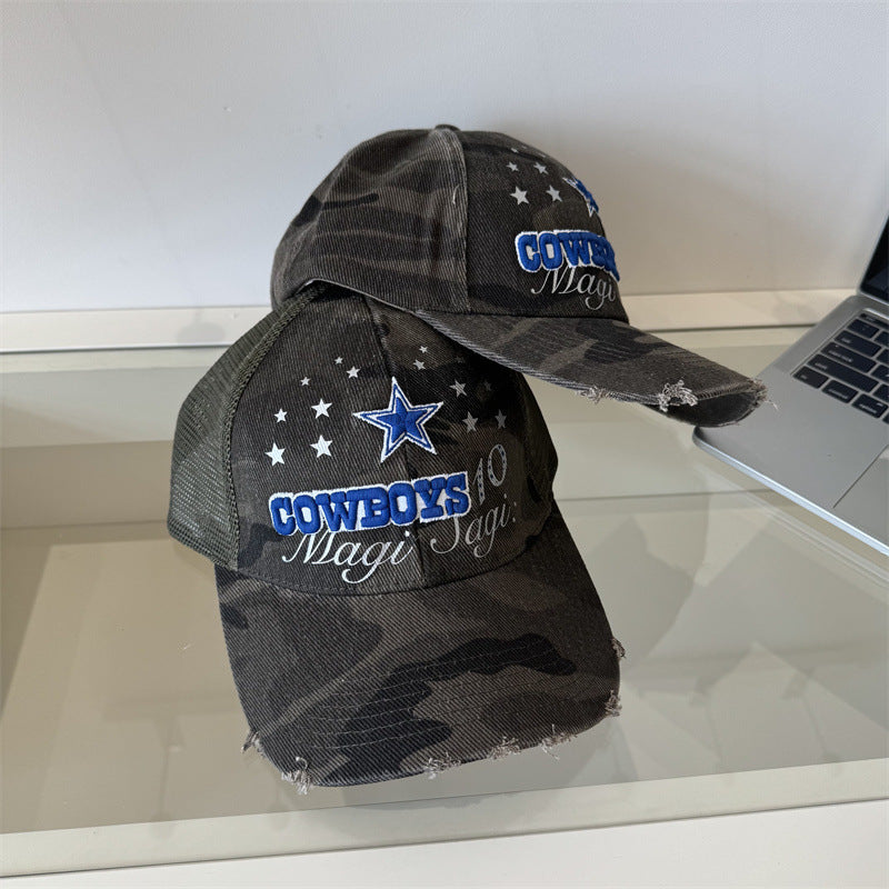 Men's Distressed Camouflage Graphic Baseball Cap