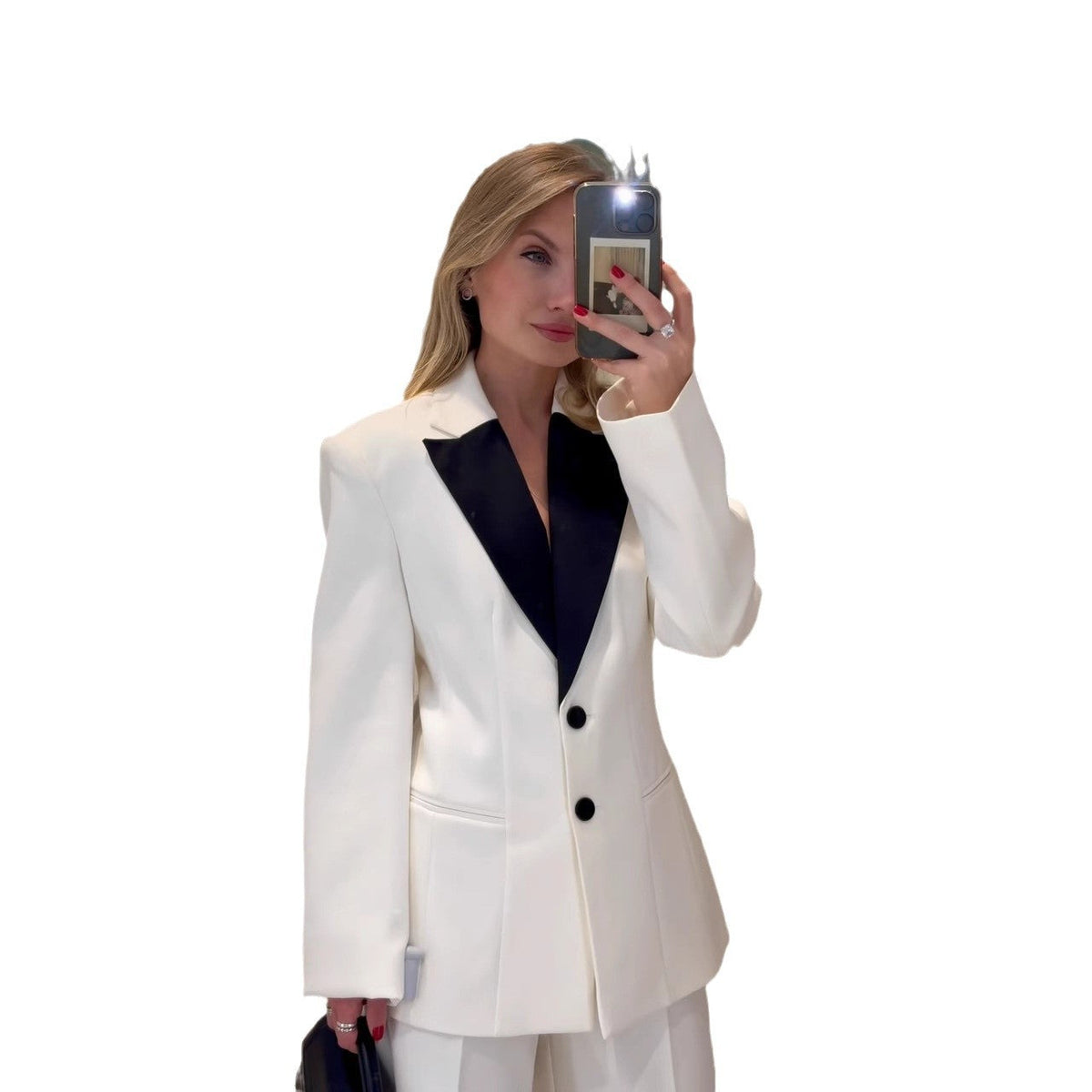 Women's Blazer with Contrasting Lapel