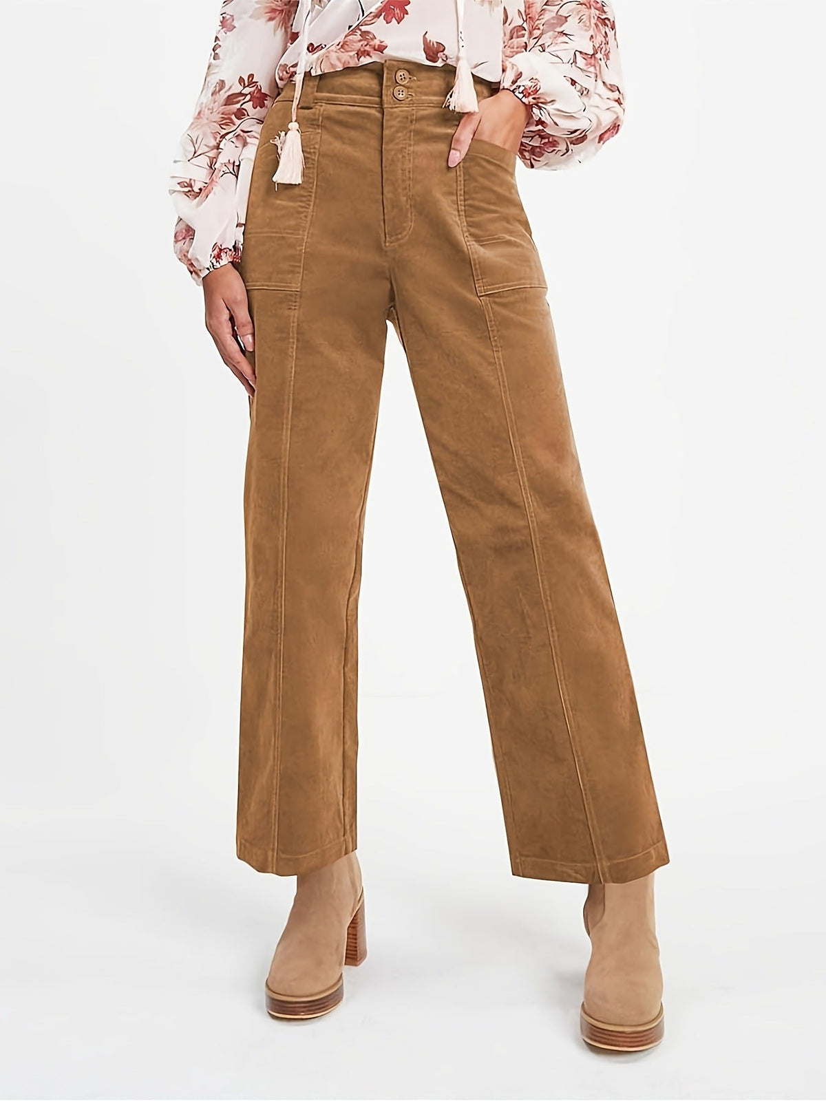 Women's High-Waisted Pleated Trousers