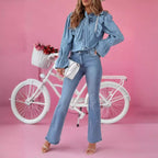 Women's Flared Jeans in Elegant Vintage Style
