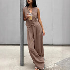 Women's Casual Jumpsuit with Elegant Blazer