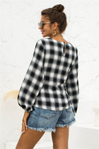 Women's Blouse with Tie Belt