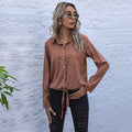 Elegant Blouse with Tie-Front and Chest Pockets