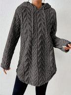 Women's Cozy Textured Hooded Knit Sweater