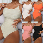 Women's Ribbed Swimsuit with Asymmetric Strap