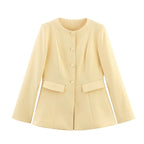 Elegant Blazer Jacket with Decorative Buttons