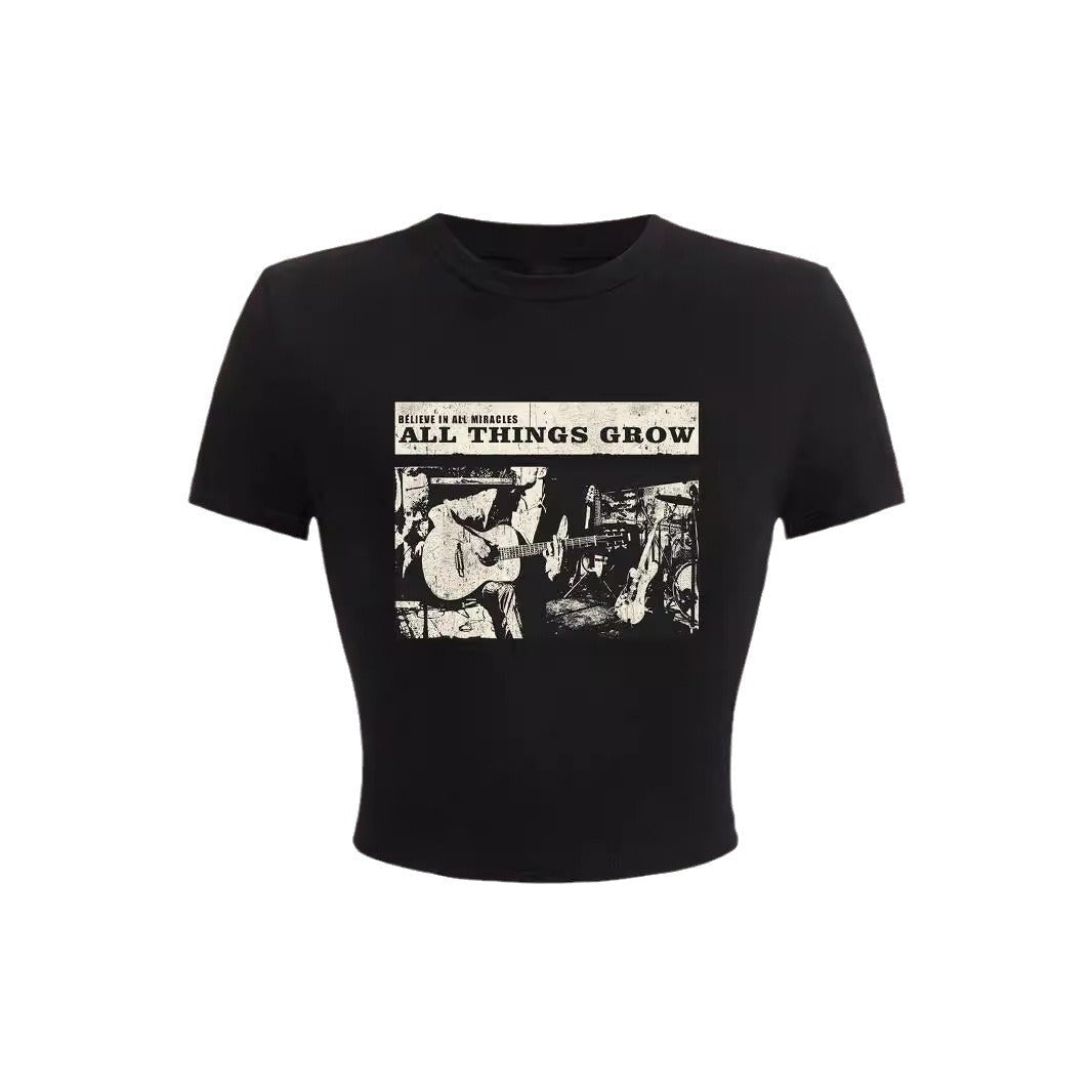 Women's Inspirational Print Crop T-Shirt