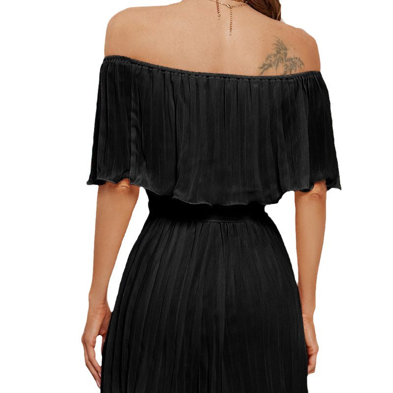 Women's Ruffled Jumpsuit with Adjustable Waist Belt