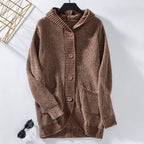 Women's Casual Knit Coat with Hood