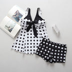 Women's Ruffled Swimsuit with Ribbed Texture