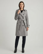 Women's Wide-Cut Double-Breasted Trench Coat with Belt and Epaulets