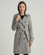 Women's Wide-Cut Double-Breasted Trench Coat with Belt and Epaulets