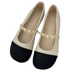 Women's Ballet Flats with Elegant Chain Detail