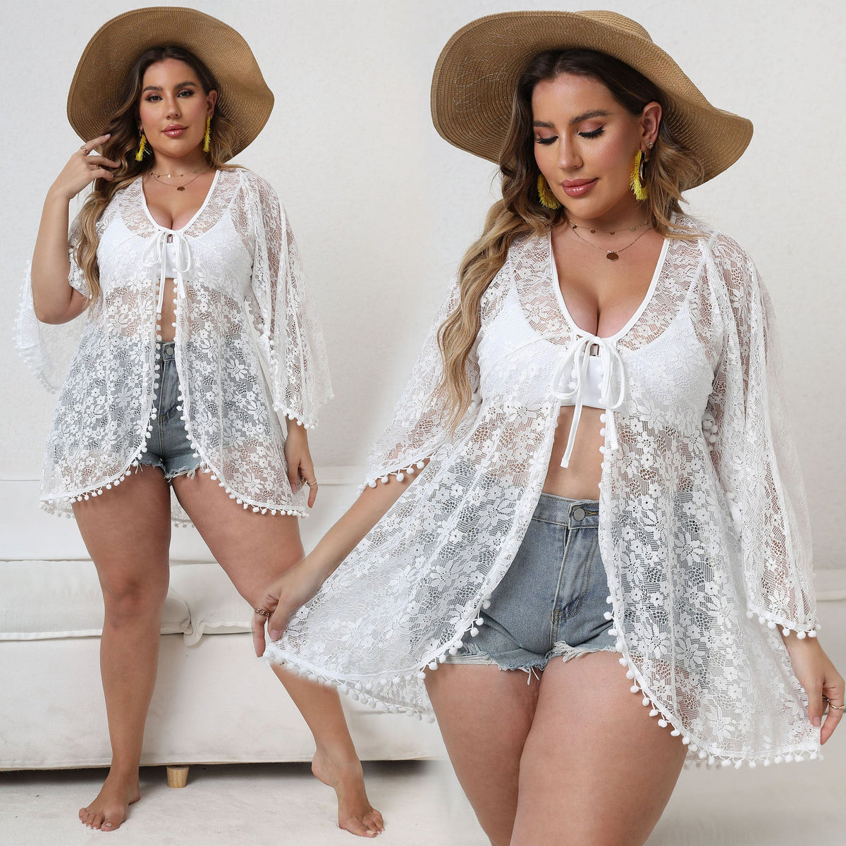 Women's Elegant Lace Beach Cover-Up