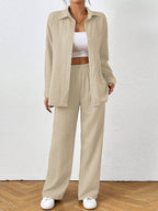 Women's Comfortable Two-Piece Set in Breathable Texture