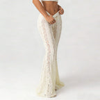 Women's Elegant Flared Lace Trousers
