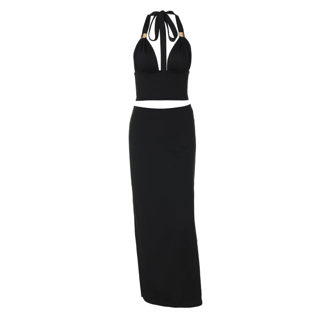 Two-Piece Crop Top and Maxi Skirt Set