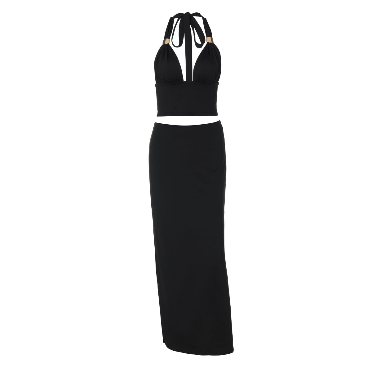 Two-Piece Crop Top and Maxi Skirt Set