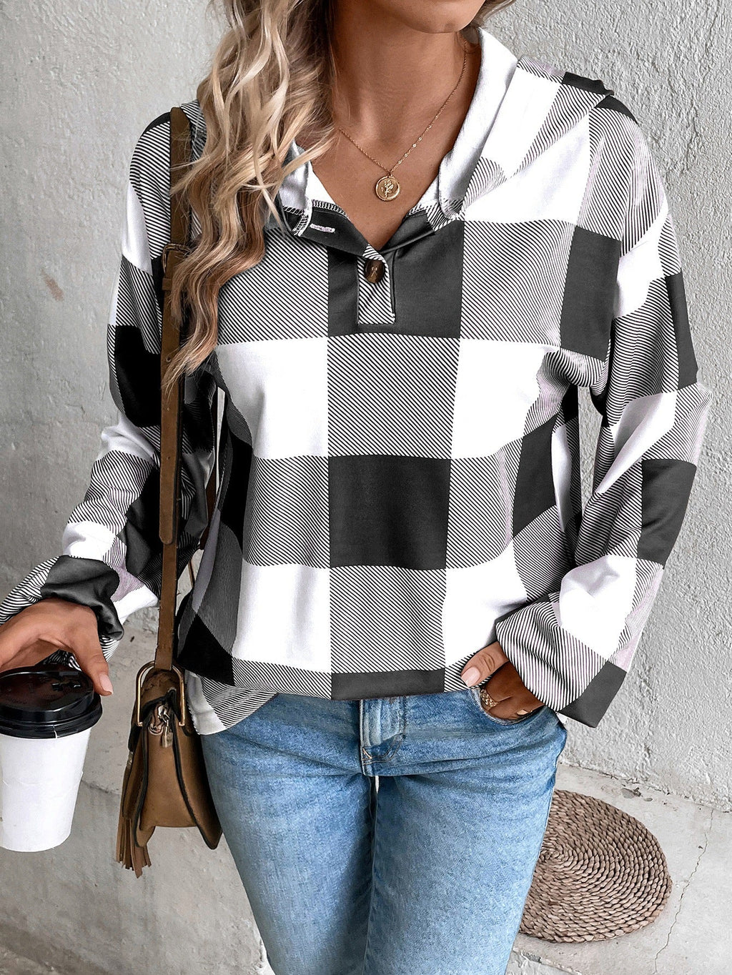 Women's Plaid Shirt with Hood