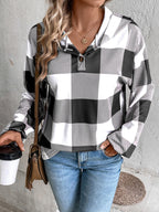 Women's Plaid Shirt with Hood