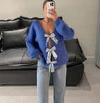 Women's Elegant Cardigan with Glittering Band Detail