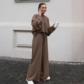 Women's Comfortable Cropped Sweatshirt and Wide Pants Set