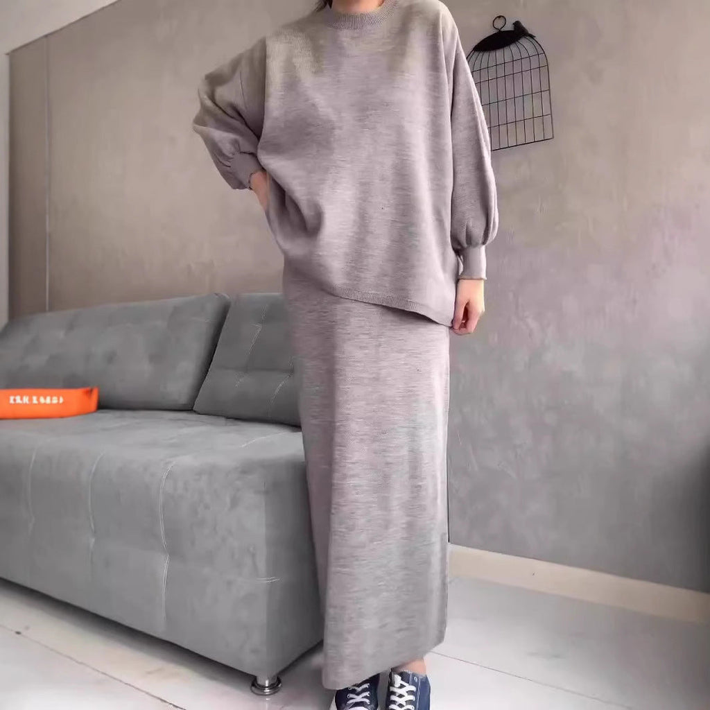 Casual Sweat Set with Wide Cut and Pockets