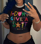 Women's Crop T-Shirt with Creative Statement Design