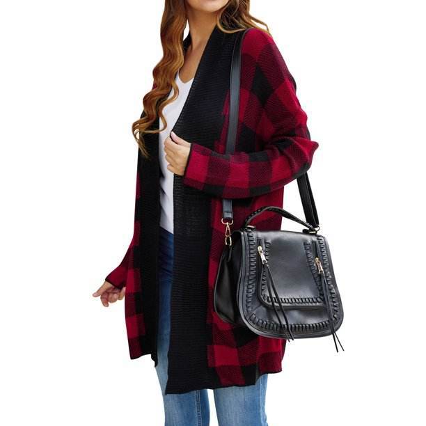 Women's Patterned Open-Front Long-Sleeve Cardigan