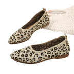 Women's Ballet Flats with Leopard Print and Soft Footbed