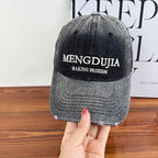Men's Distressed Denim Baseball Cap